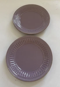 Lenox French Perle Groove Lavender Violet Set of 2 Salad Plates 8" - Picture 1 of 8
