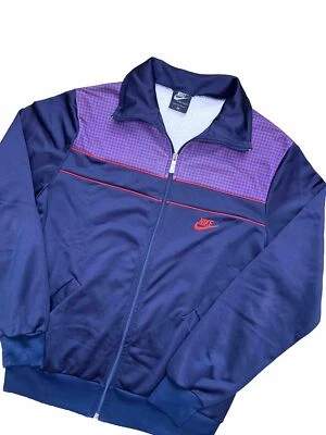 VTG 1980's Nike Blue Tag Track Jacket Grid Made In UK OG Rare Coat Full Zip 80s - Image 1 of 4