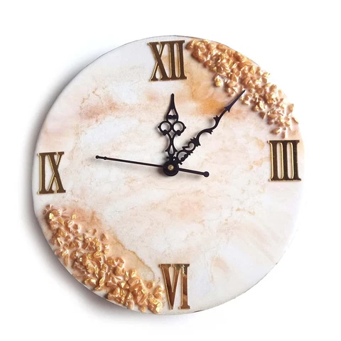 Resin Wall Clock Inspired by Resin Art Mechanical Clock for Home Office 23x23 cm Cover