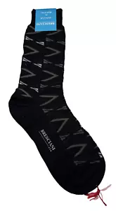 Bresciani Unica Socks Cotton - Black/Brown - One Size(8-12) - NEW - Picture 1 of 10