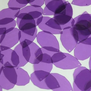 Facet Gem Teardrop Sequin 1.25" Amatista Púrpura Transparente Brillante Paillettes - Imagen 1 de 2