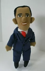Bambola di stoffa President Obama vintage da collezione circa 2009 con supporto in metallo nuova - Foto 1 di 5