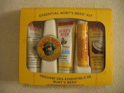 Kit esencial de 5 piezas Burt's Bees loción corporal bálsamo labial pies y crema limpiadora Foto 1 de 2