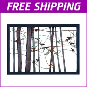 Elegant 39" Multi-Colored Metal Bird Wall Art Sculpture with Rustic Charm - Picture 1 of 11