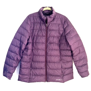 Eddie Bauer Plus Size Tall 2XL EB 650 Purple Down Puffer Packable Jacket Coat - Picture 1 of 10