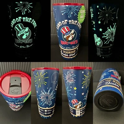 YUKON OUTFITTERS Buc-ee's Tumbler , 32 Ounces Glow In The Dark Patriotic Land Of The Free Tumbler