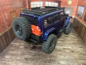Spare Tire Mount With Gas Cans For Axial SCX24 Jeep JLU Rock Crawler - Picture 1 of 5