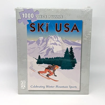 FX Schmid x Restoration Hardware Jigsaw Puzzle 1000 Piece Ski USA Snow Skiing - Image 1 of 4