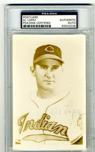 PSA/DNA Certified Al Lopez Autographed Post Card Cleveland Indians SLABBED - Picture 1 of 2