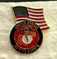 UNITED STATES AIR FORCE LOGO WITH USA FLAG  Military Veteran Hat Pin P13774 EE