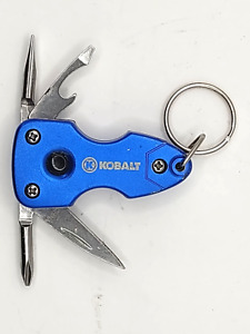 Kobalt 6 in 1 Keychain Pocket Multi-Tool Stainless Steel with LED Flashlight
