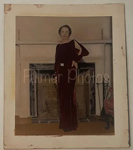 Foto a color tintada pintada a mano de colección 8x10 retrato de mujer rica FULMER ESTATE - Imagen 1 de 13