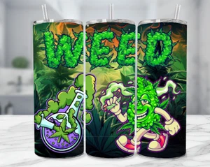 Cabezales para malezas vaso MARIJUANA de acero inoxidable de 20 oz - dibujos animados de laboratorio de malezas - Imagen 1 de 2
