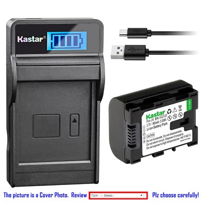Cargador de batería LCD Kastar para JVC BN-VG107, BN-VG107U, BN-VG107US, BN-VG107USM Foto 1 de 4