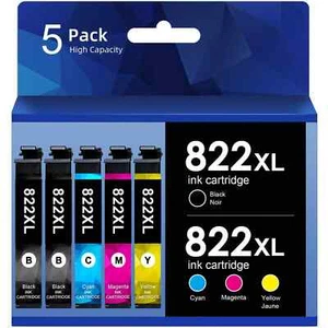 822 XL Ink Cartridge for Epson Workforce Pro WF3820 WF4820 WF4830 WF4834 5PK - Picture 1 of 2