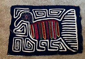 Mola Kuna Panama Applikation Handarbeit Textil Panel Vintage Vogel - Bild 1 von 4