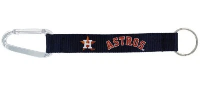 CARABINER KEYCHAIN 8" MLB BASEBALL KEY CHAIN MLB HOUSTON ASTROS - Image 1 of 2