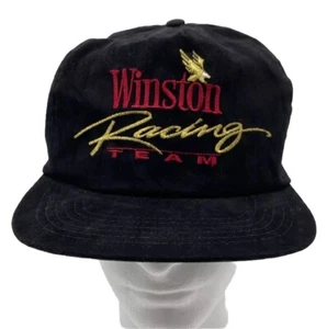 Vintage Winston Racing Team Hat Snap Back Black Cap NASCAR - Picture 1 of 7