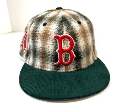 Boston Red Sox MLB NE Cooperstown 1961 ASG Plaid Fitted Hat~White/Tan/Green - Image 1 of 4