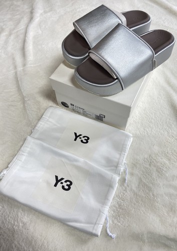 Y 3 SANDALI PLATFORM SLIDES YOHJI YAMAMOTO ADIDAS taglia 7 grigio metallizzato