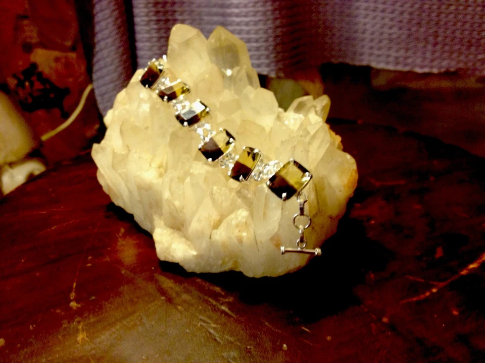 ¡Pulsera de ametrino facetado de plata de ley antigua/vintage! Foto 1 de 1