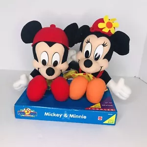 Nuevo par de figuras de felpa de 12"" de Disney Mickey y Minnie 1994 de colección Mattel - Imagen 1 de 7
