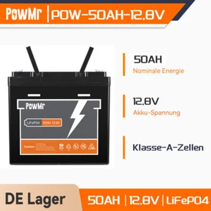 1-4Pc 12V 50Ah LiFePO4 Akku Lithium Batterie Für Wohnmobil Solarbatterie Boot RV - Bild 1 von 15