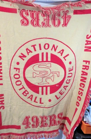San Francisco SF 49ers Throw Blanket Wall Tapestry w/ Fringes 50”x 58” Cover