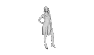 Printle U Femme 143 - Frau stehend ärmellos Kleid Figur für Diorama Zug Set - Bild 1 von 11