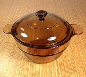 Caldera doble Corning Vision Amber V-20-B con tapa PYREX *XLNT USADA EN EXCELENTE ESTADO* - Imagen 1 de 1