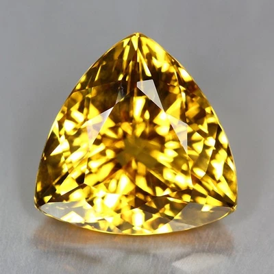 10.46 Cts  14MM DAZZLING LUSTROUS GEM! 100% NATURAL YELLOW BERYL LOOSE GEMSTONE - Image 1 of 3
