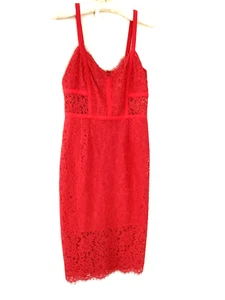 Vestido sin Mangas Express Rojo Ojo Encaje Talla 2 Nuevo+Etiqueta Hada Baile de graduación Boda - Imagen 1 de 5