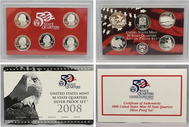 2008 US Mint State Quarter Silver Proof Set - Image 1 of 1