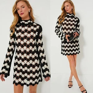 NWT Alix of Bohemia Romy Cotton Crochet Mini Dress Blue Mariner Size: Medium - Picture 1 of 9