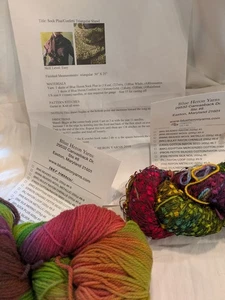 Cool Shawl Pattern w 2 Skeins of Multicolor Yarn - Picture 1 of 5