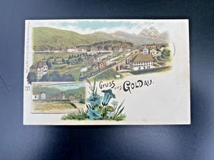 Litho-Postkarte - Gruss aus Goldau - Bahnhof Arth-Rigi - 1901 - Bild 1 von 2