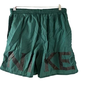 Vintage Nike Shorts Herren XL grün Nylon Spell Out Windbreaker gefüttert Schwimmen 90er - Bild 1 von 6