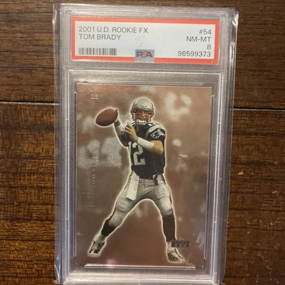 Tarjeta de novato 2001 Upper Deck Rookie F/X Tom Brady #54 PSA 8 GOAT!!! Foto 1 de 2