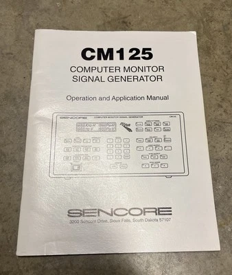 ORIGINAL SENCORE CM125 Operation & Application Manual, Great Condition - Image 1 of 3
