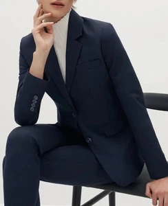 Banana Republic Black Blazer Womens Two Button Long Sleeve Wool Stretch Lined - Picture 1 of 8