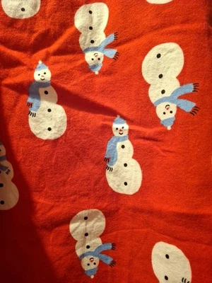 Hanna Andersson Red Snowman Cotton Flannel XXL Pajama Pants Pockets - Image 1 of 4