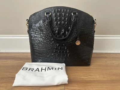 Brahmin Large Duxbury Satchel-Black Melbourne - Image 1 of 4