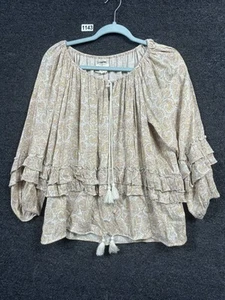 Ralph Lauren Denim & Supply Blumen Boho Quaste Tie Bauernbluse Damen Gr. M - Bild 1 von 8