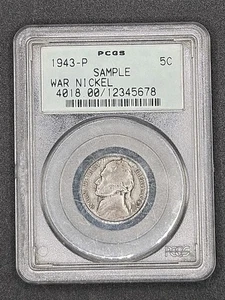 1943-P Silver War Nickel | PCGS Sample Slab Green Label - Picture 1 of 4