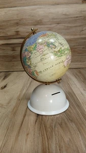 Vintage Schreibtisch Globus Münzbank Metallfuß - Bild 1 von 11