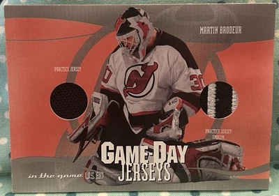 MARTIN BRODEUR 2003-04 In The Game-Used Practice Jersey & Emblem Relics SEE NOTE - Image 1 of 3