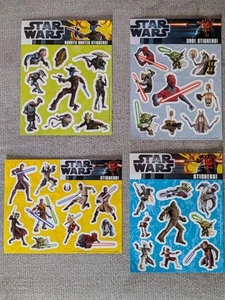 4 Stickerbögen Star Wars Clone Wars 2012 Yoda Cad Bane Anakin Obi Wan Kenobi - Bild 1 von 16