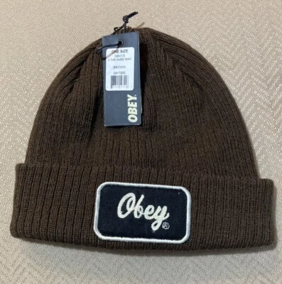 Gorro OBEY Talla Única Grande Logo Nuevo Con Etiquetas Marrón Foto 1 de 4