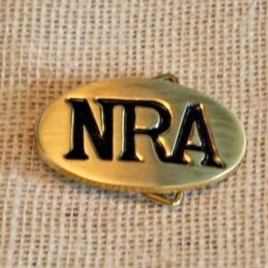National Rifle Association Vintage Brass Belt Buckle Baron 1980 NRA NOS - Picture 1 of 3