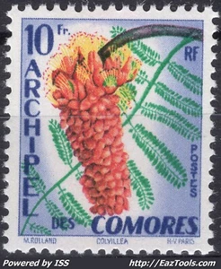 COMORES COLVILLEA 10Fr POLYCHROME N° 16 NEUF ** SANS CHARNIERE - Picture 1 of 2